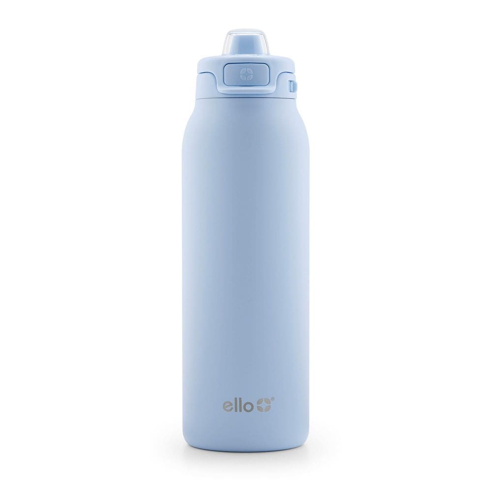 Garrafa de água Ello Pop & Fill 946ml em aço inoxidável azul halógeno