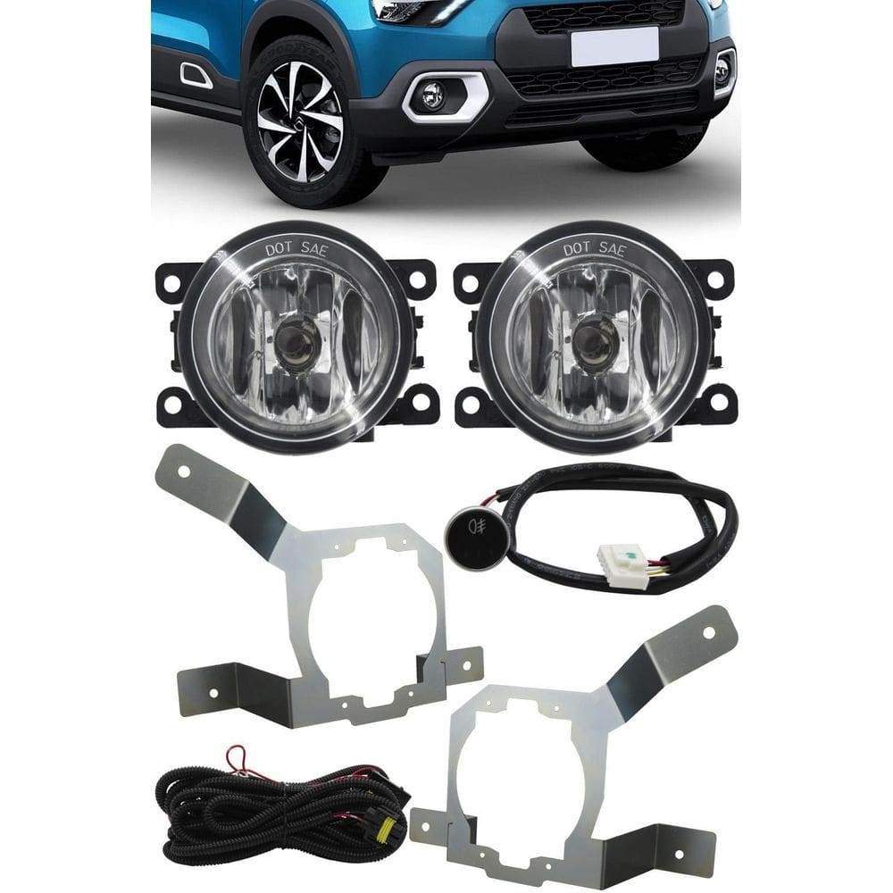 Kit Farol De Milha Neblina C3 2023 Em Diante Botão Painel