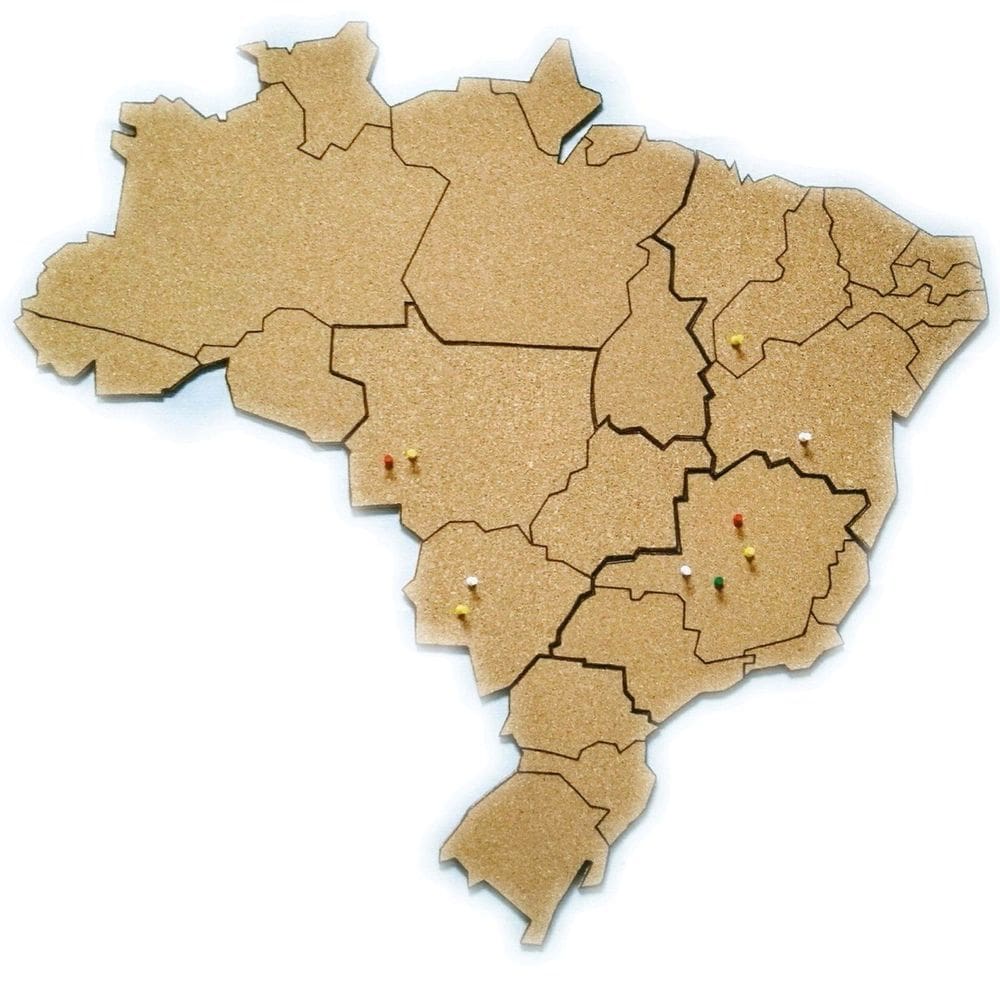 Mural de cortiça mapa do brasil 90cm