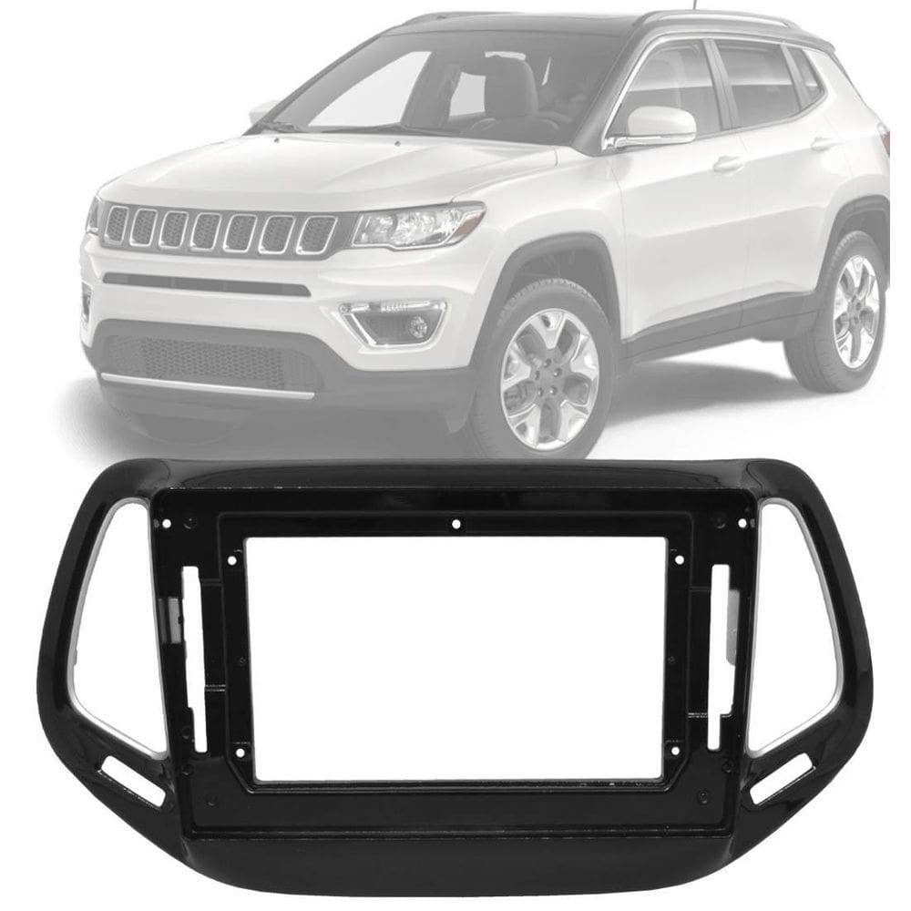 Moldura Painel 2 Din 10 Polegadas Jeep Compass 2016 Até 2020
