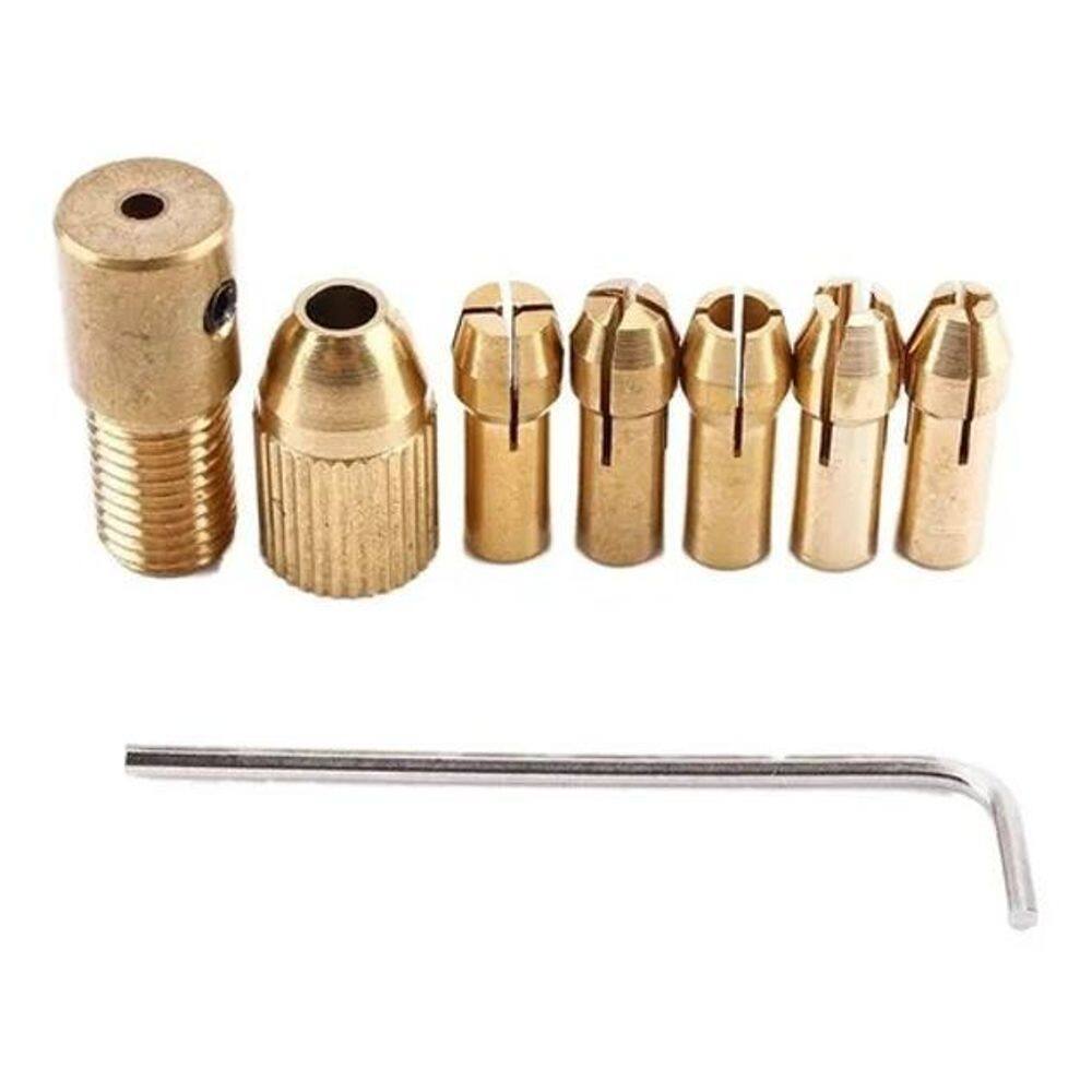 Mini Mandril Acoplável. Mandril Para Motor Kit 7 Peças