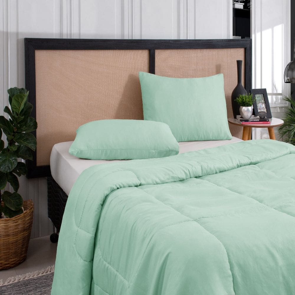 Kit Edredom Casal Queen 3 Peças Margarida Cama Box Tiffany