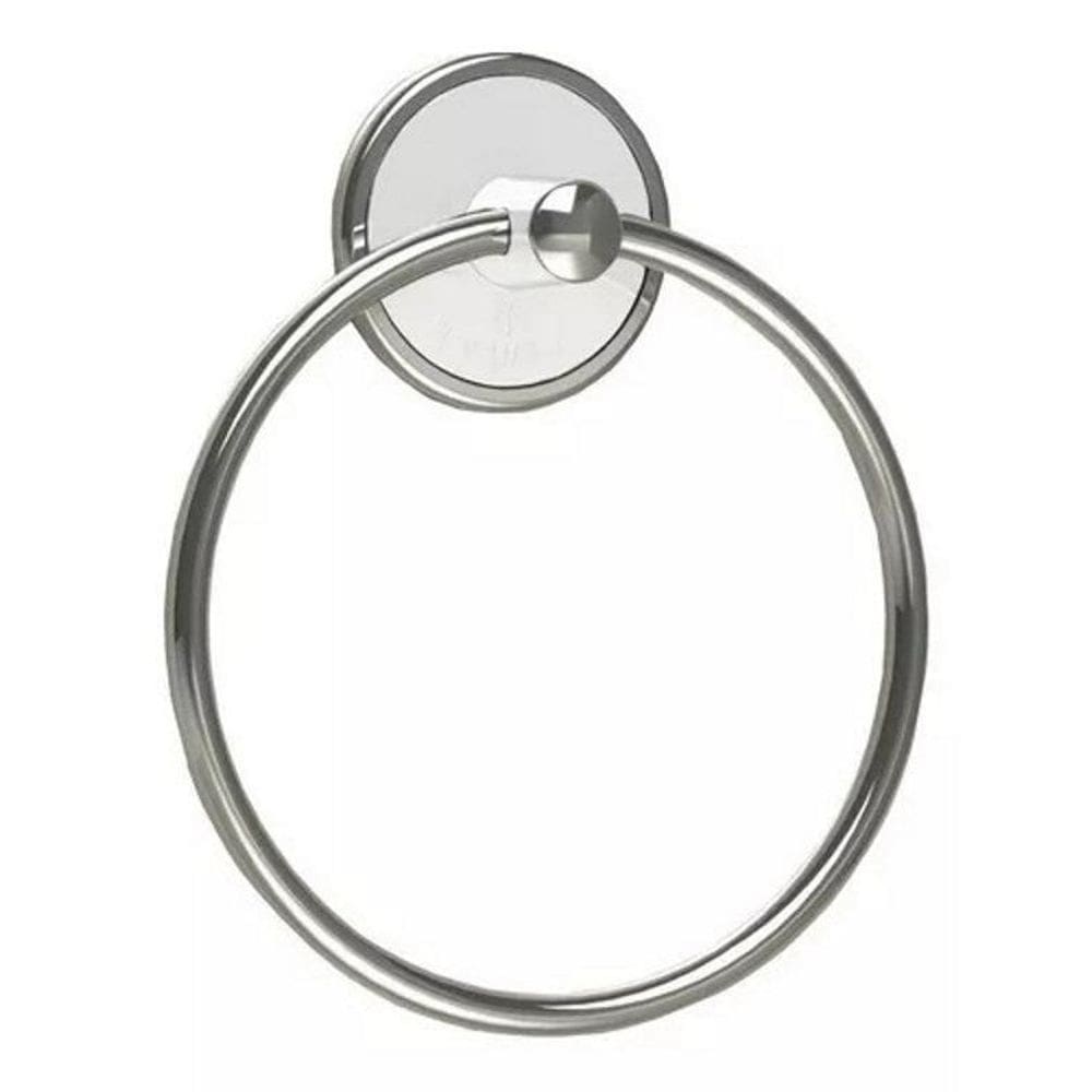 Porta Toalha Circular Classic Fixação Adesiva Branco