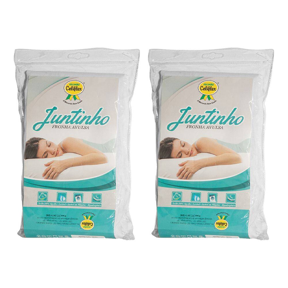 Kit 2 Fronhas para Travesseiro de Grávida Juntinho Poliéster Branco - Celiflex