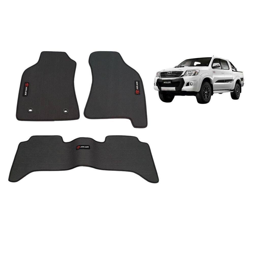 Tapete Borracha Hilux 2012 Até 2016 Com Traseiro Interiço