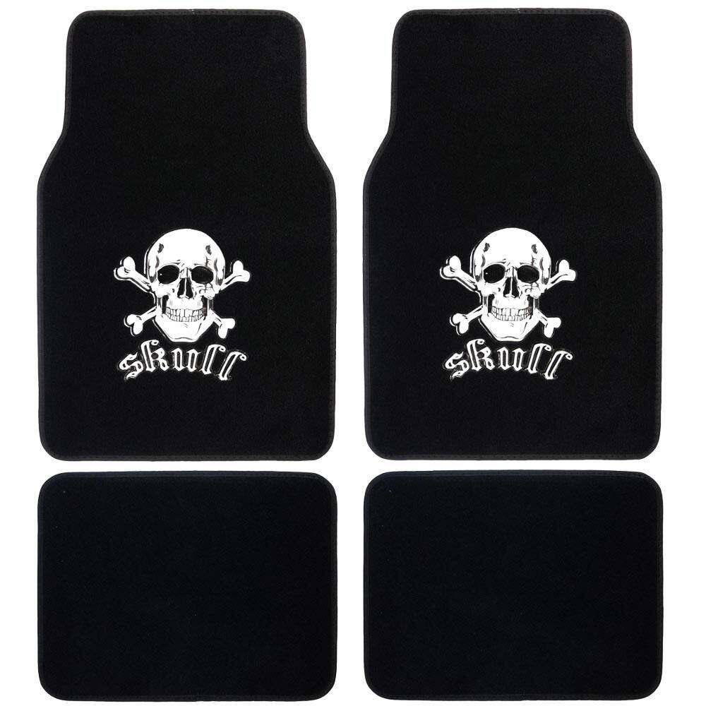 Tapetes de carro BDK Monogram Skull, conjunto de 4 peças para SUV