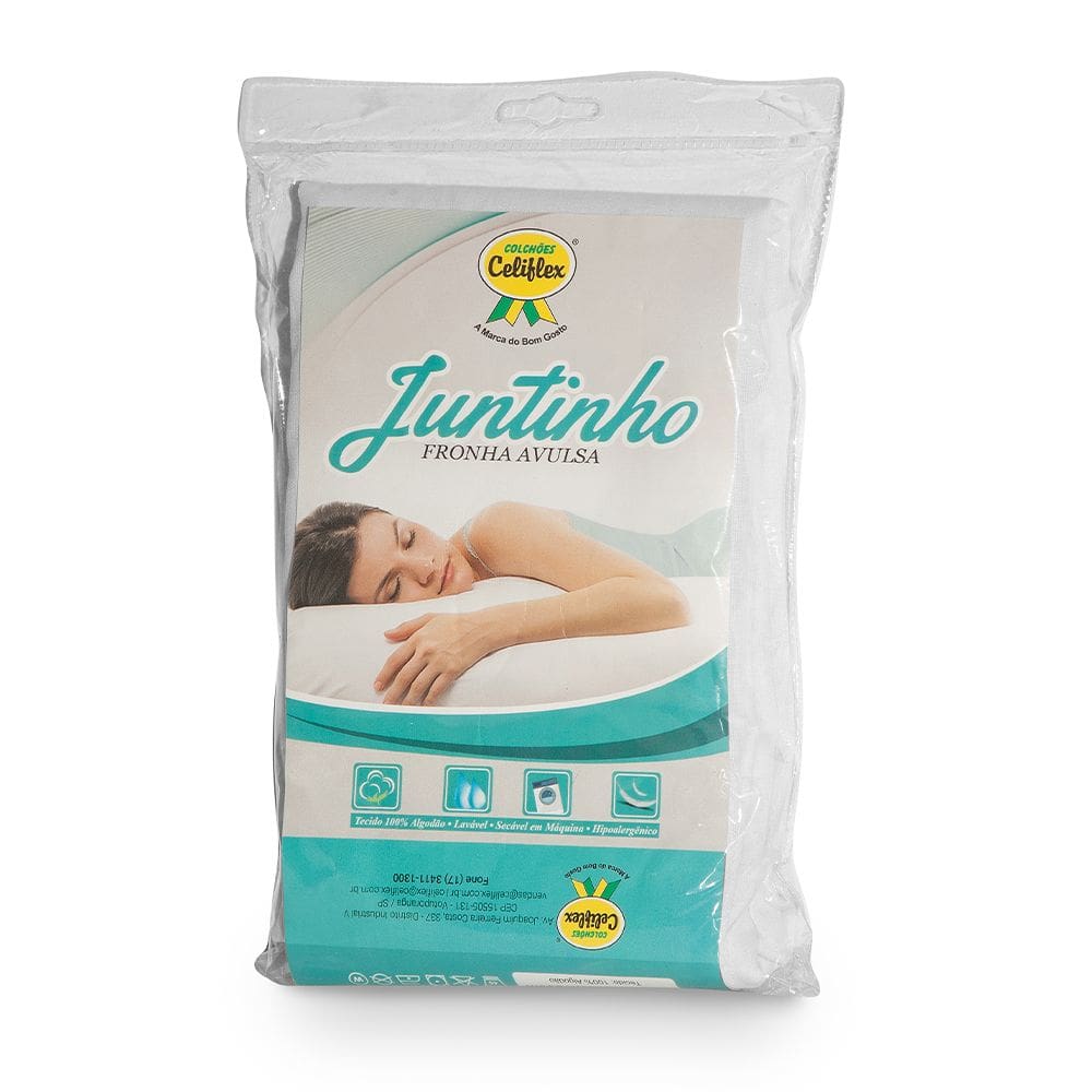 Fronha para Travesseiro de Corpo Juntinho Revestida em Poliester Branco - Celiflex