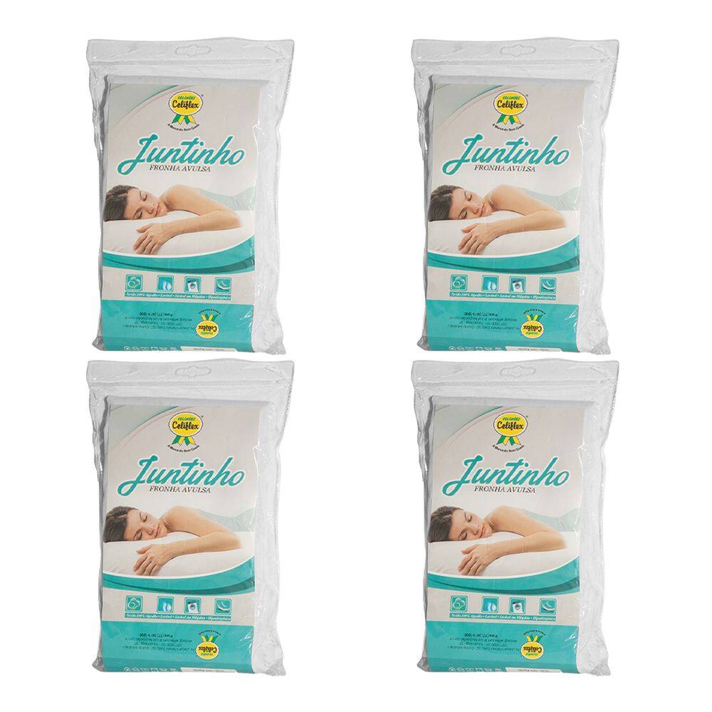 Kit 4 Fronhas para Travesseiro de Grávida Juntinho Poliéster Branco - Celiflex