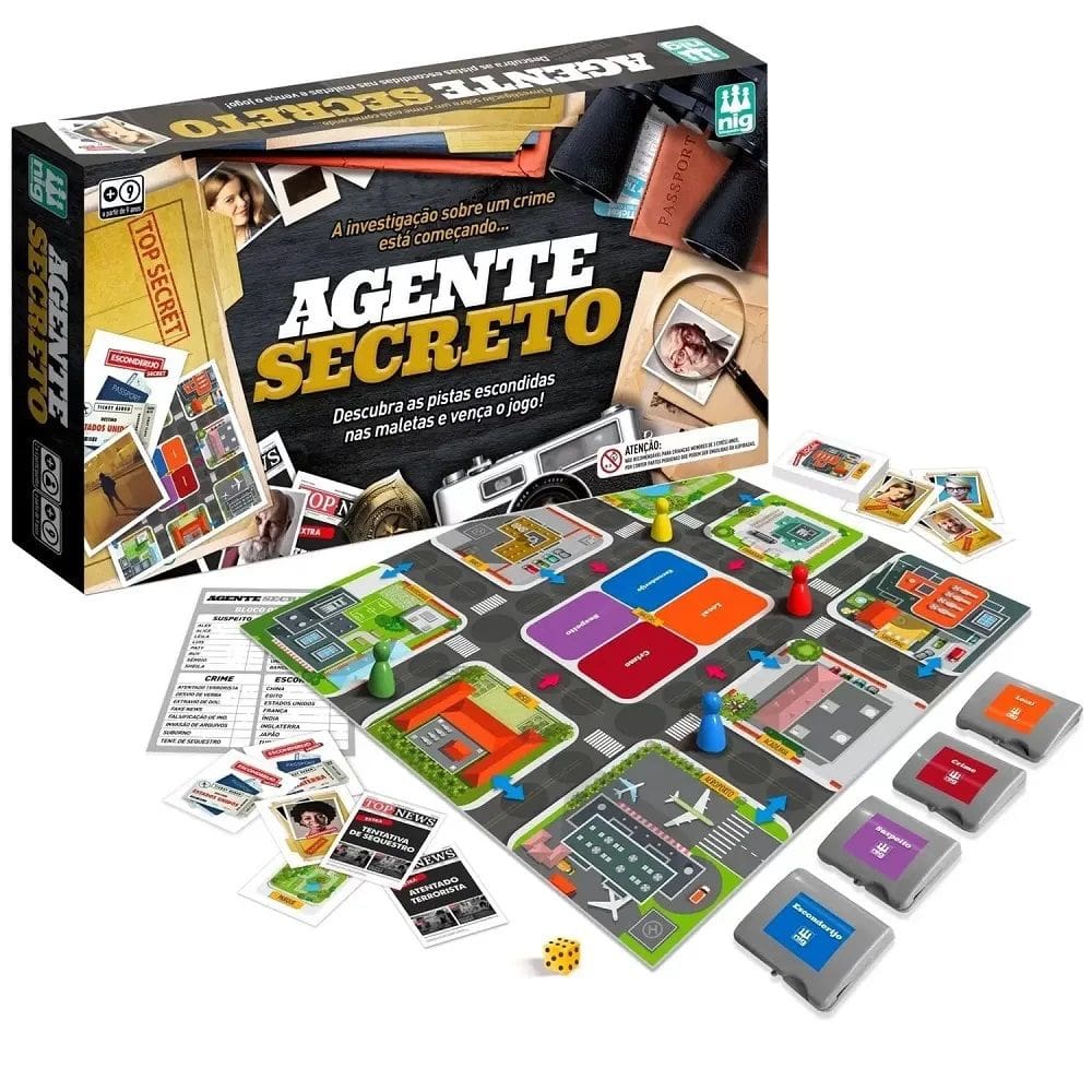 Agente Secreto Jogo de Tabuleiro - Nig Brinquedos