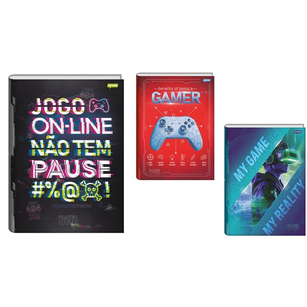 Caderno Broch. Univ. CP 80 Folhas – Player One Jandaia