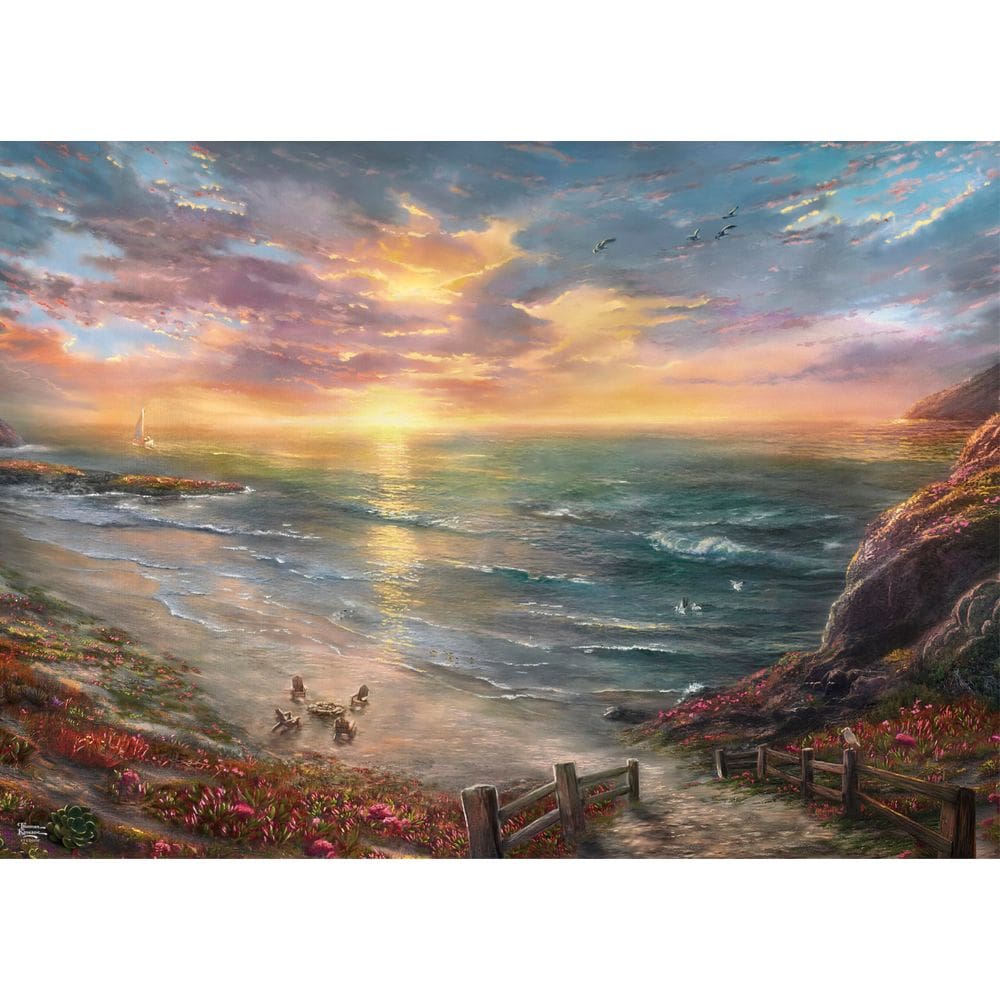 Quebra-cabeça Ceaco Thomas Kinkade Beachside Gathering 1000 unidades