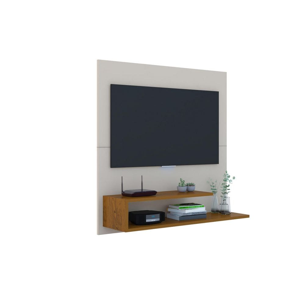 Painel Para Televisão Até 32” Orlando Com Prateleira Freijó