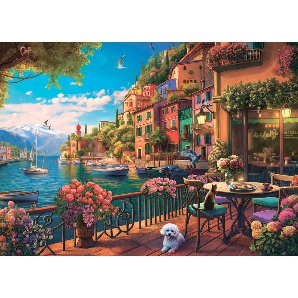 Quebra-cabeça Ceaco Sunset on Lake Como 1000 peças