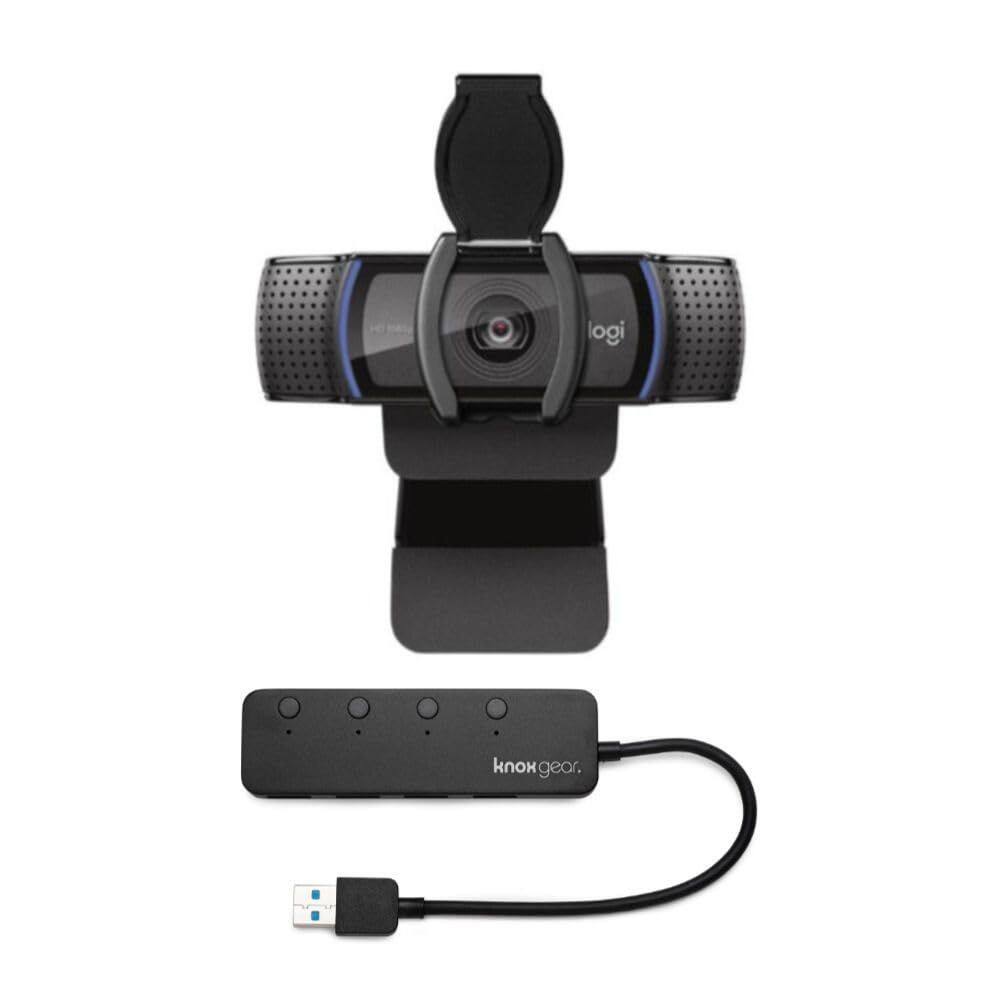 Webcam Logitech C920S HD Pro com obturador de privacidade e hub USB