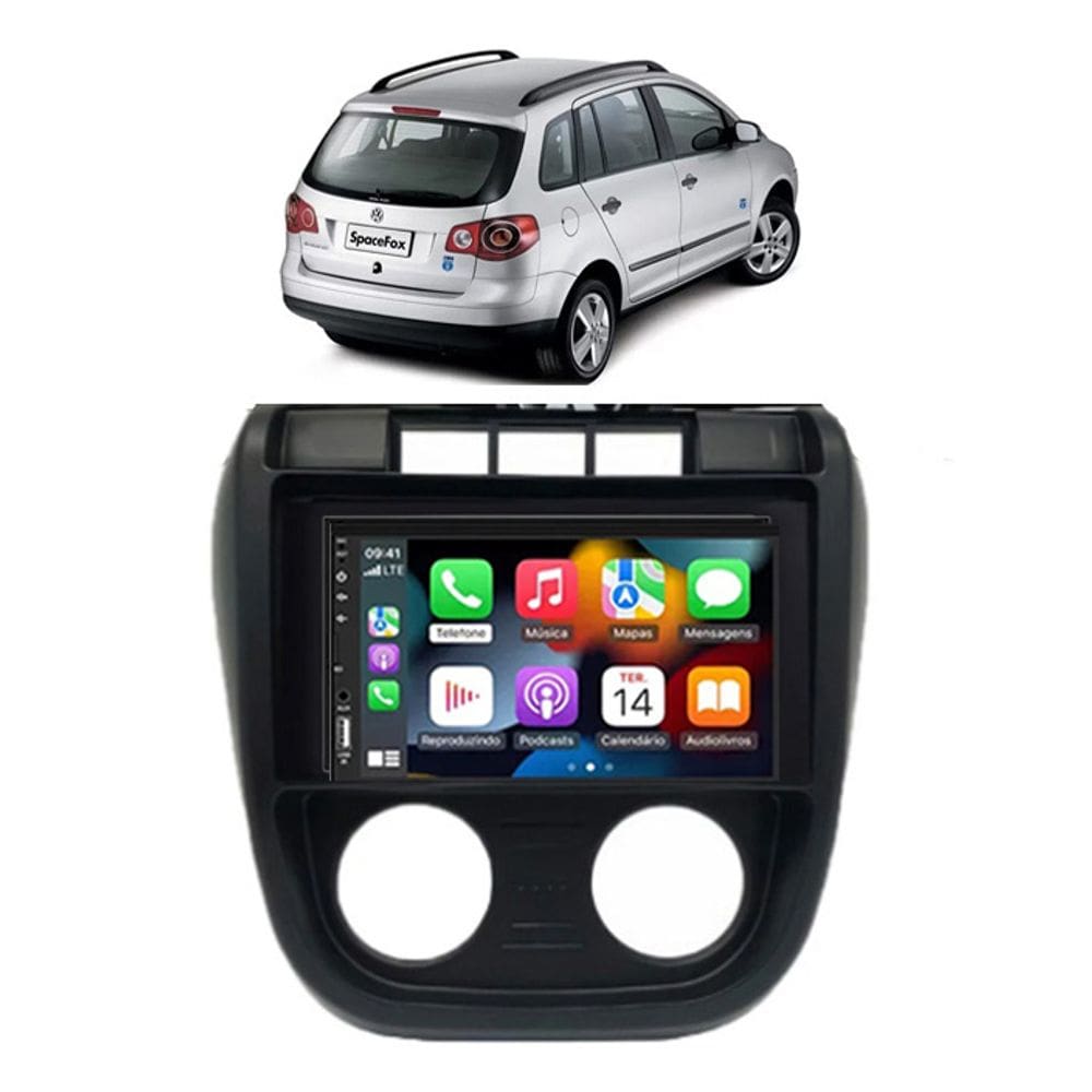 Kit Multimídia SpaceFox 2003 até 2009 7 Pol CarPlay AndroidAuto - FirstOption 8100