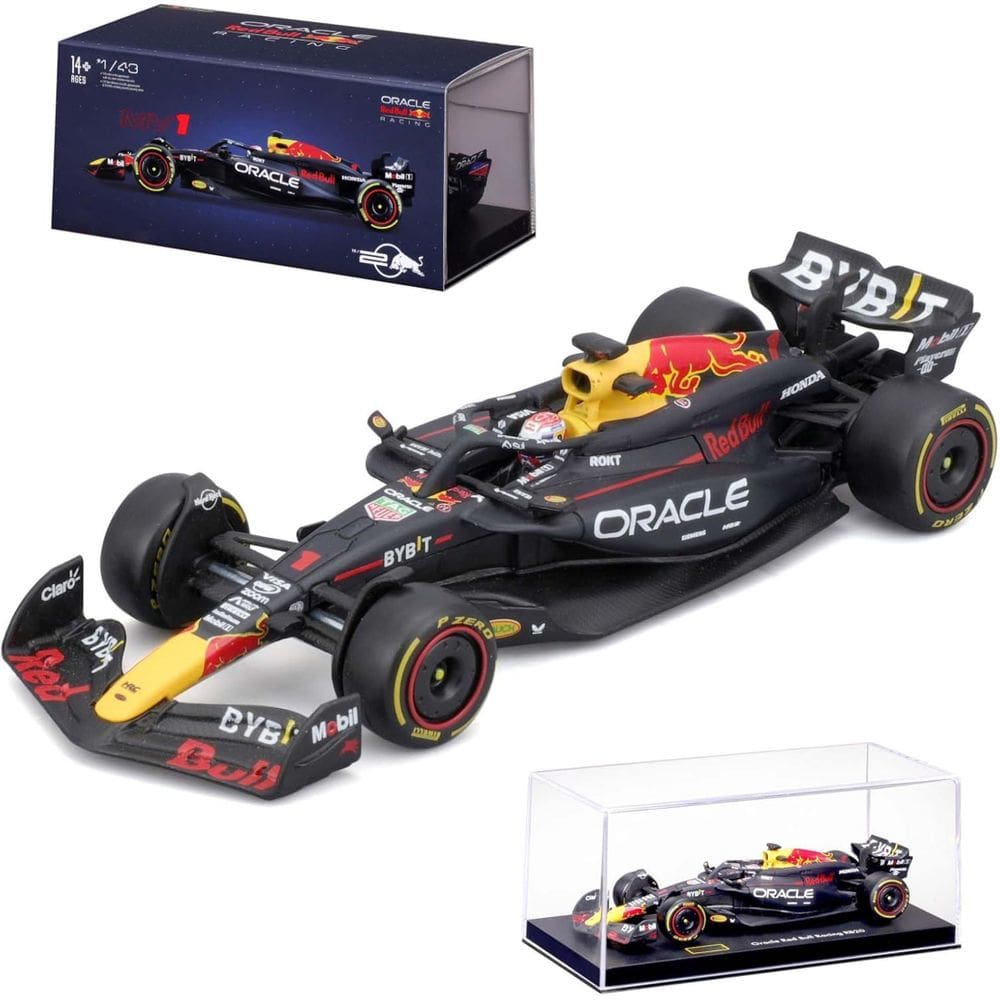 Miniatura Bburago Oracle Red Bull Racing RB20 F1 2024 Max Verstappen 1 1/43 c/ Piloto