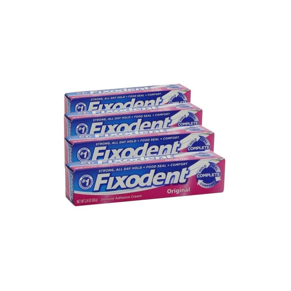 Fixador De Dentadura Fixodent 68g Kit Com 4 Unidades