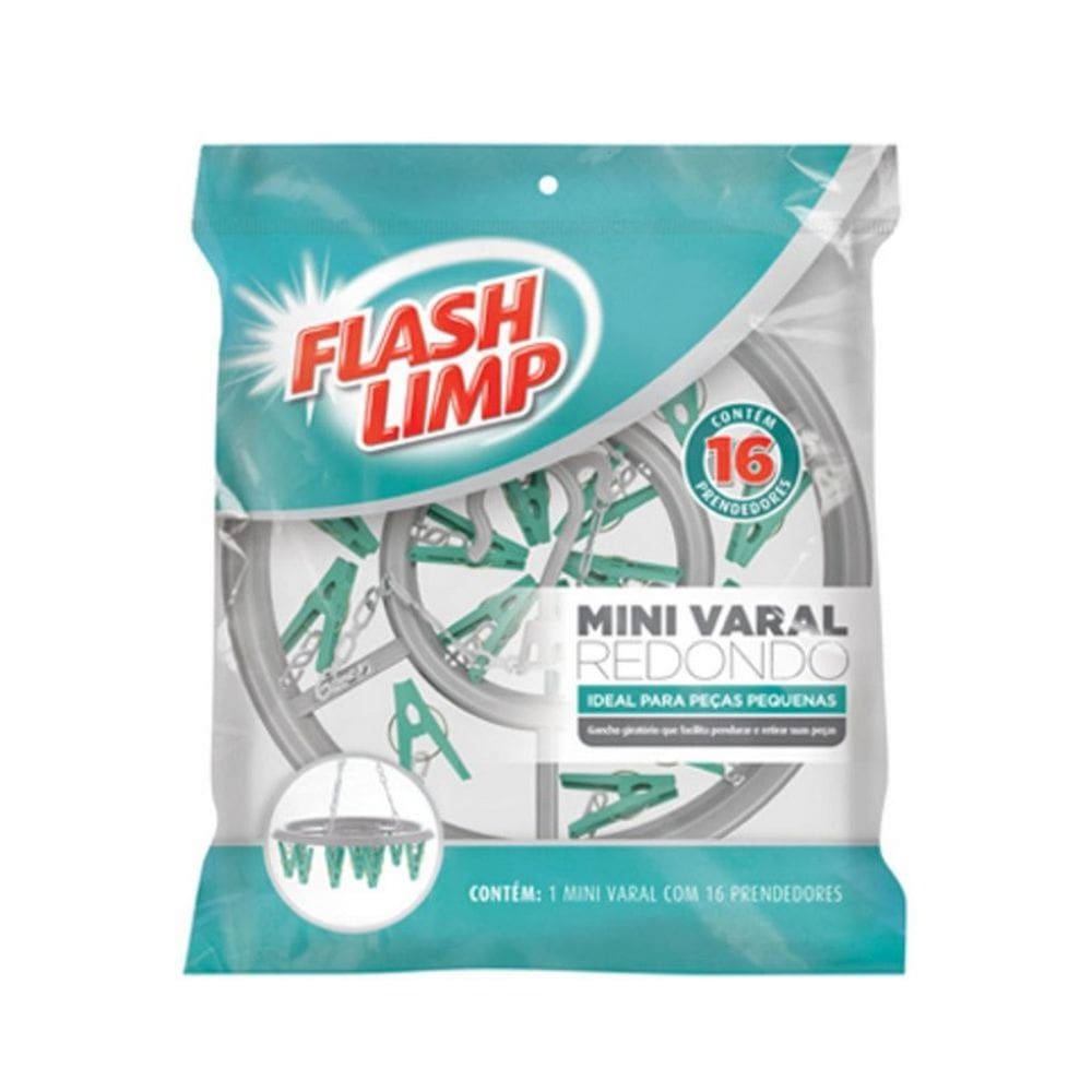 Varal Mini Redondo FlashLimp Pendurar Peças
