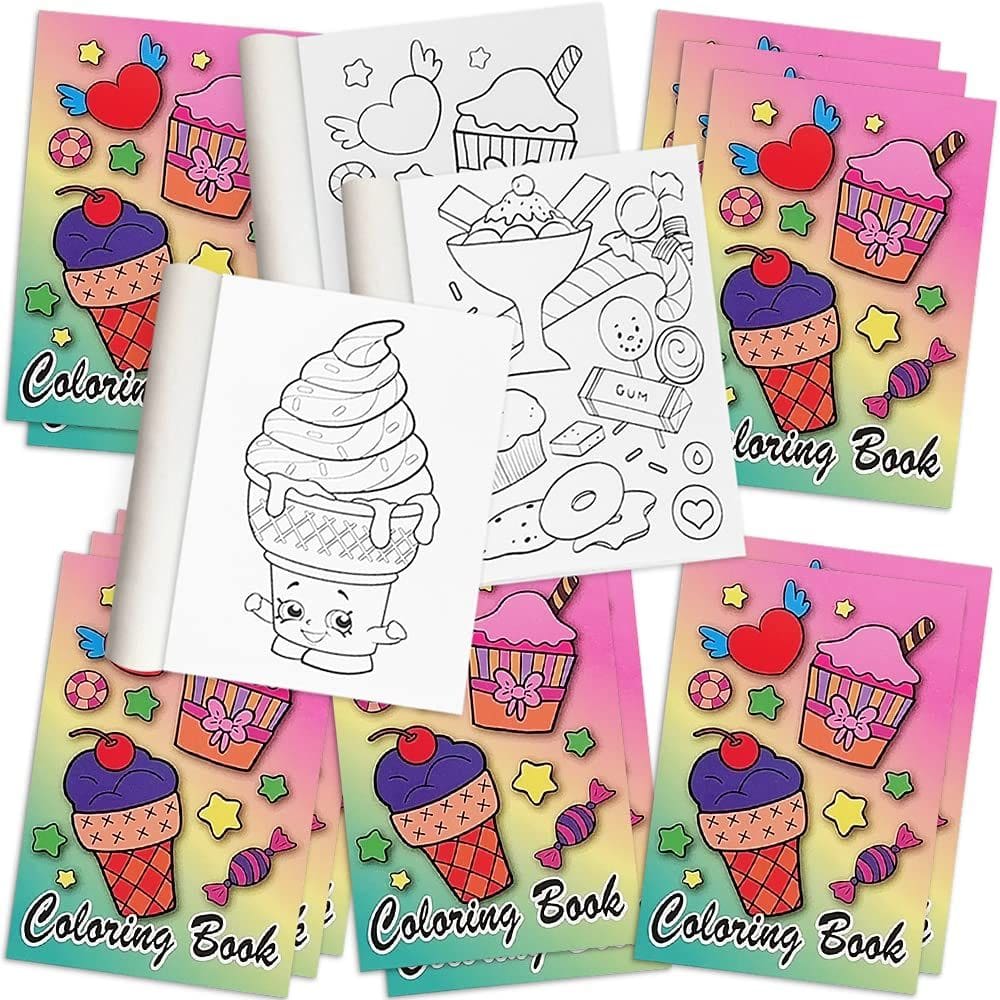 Livros de colorir ArtCreativity Ice Cream para crianças, 5x7 polegadas, conjunto de 12
