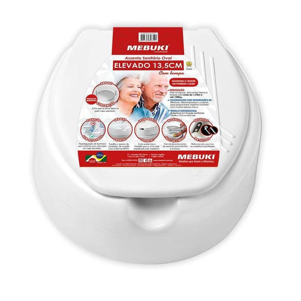 Assento Sanitário Almofadado Mebuki - Pós-Cirúrgicos/Deficientes