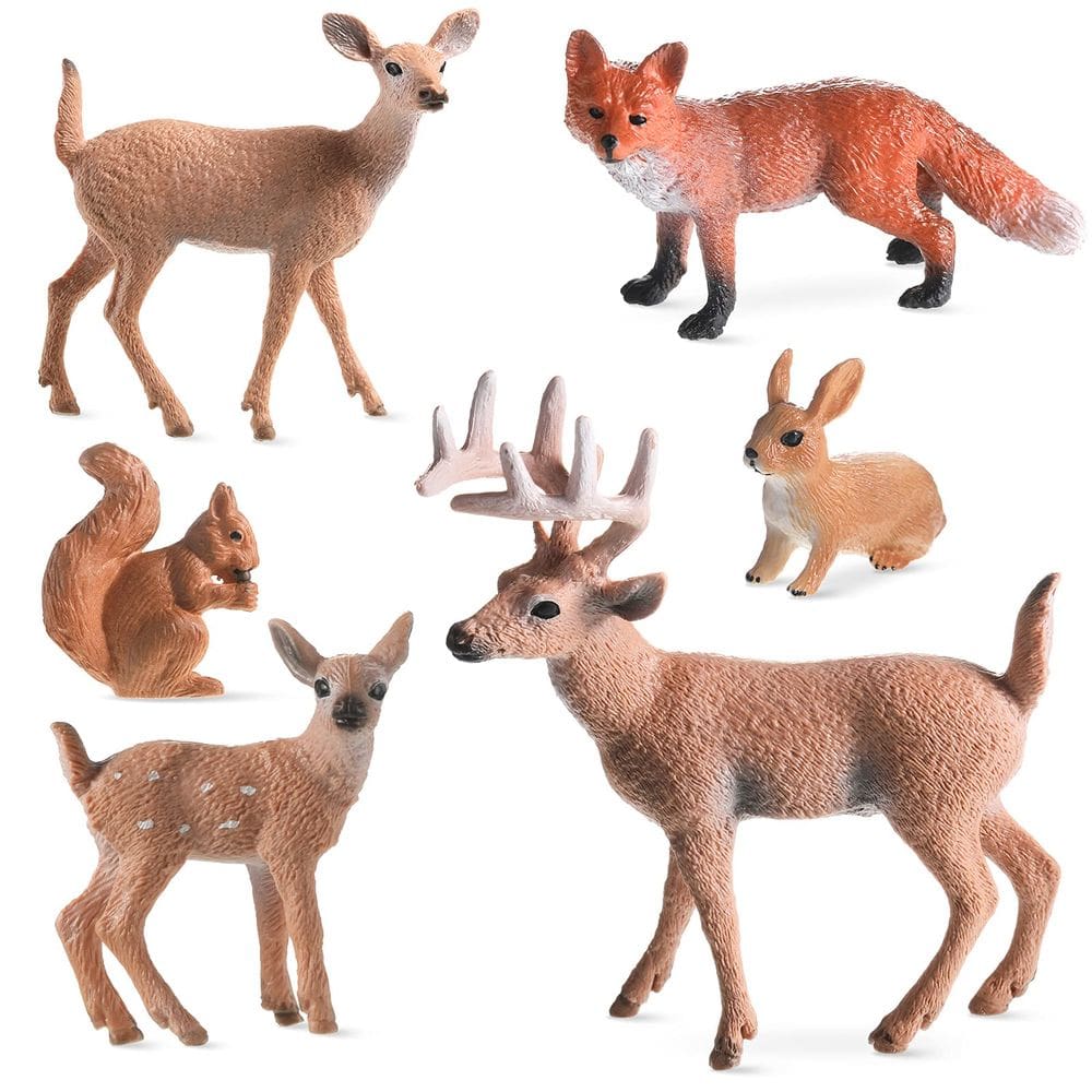 Figuras de animais Skylety Woodland Animals, conjunto de 6 em PVC