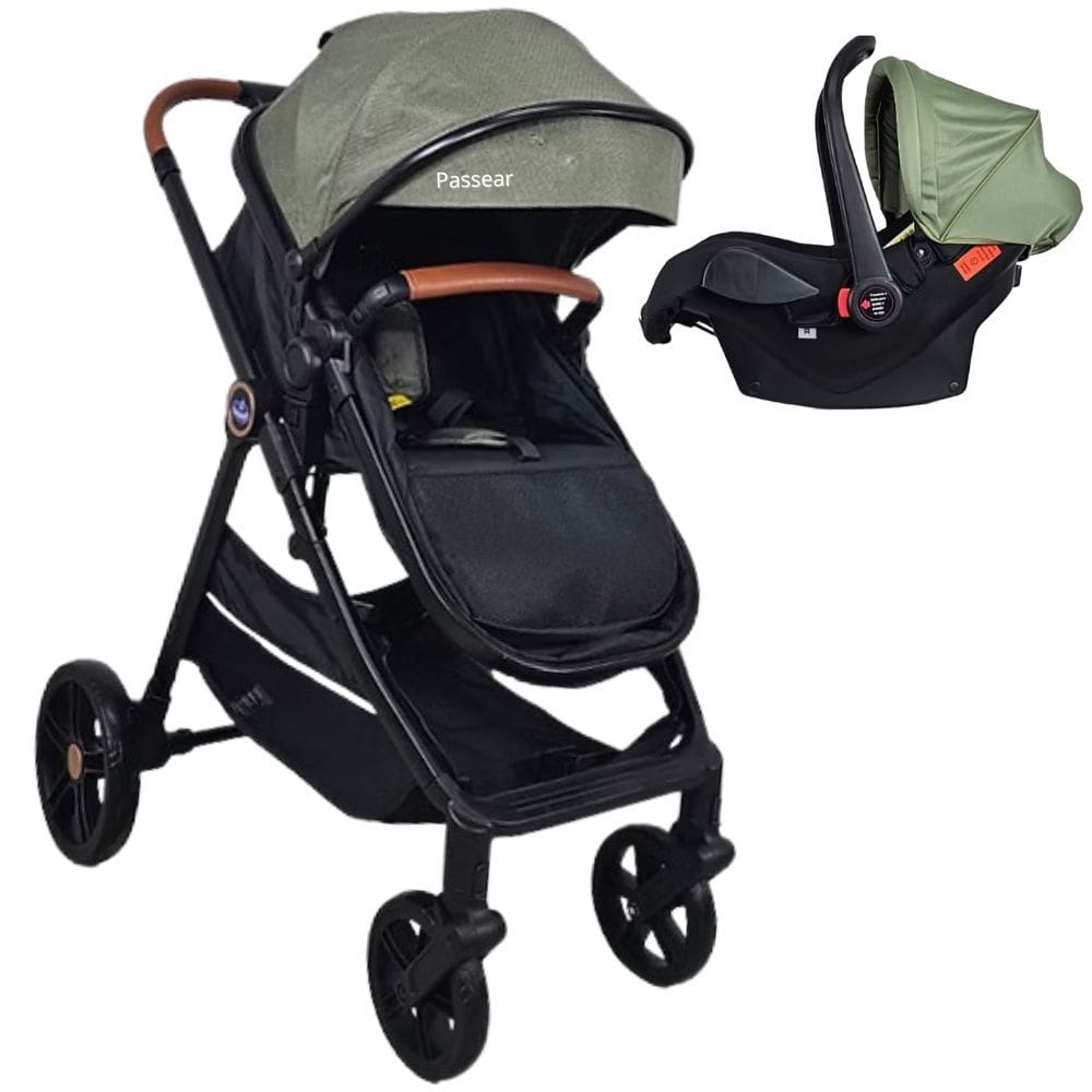 Carrinho De Bebe 3 Em 1 Apolo Verde E Bebe Conforto Aconchego - Passear Baby
