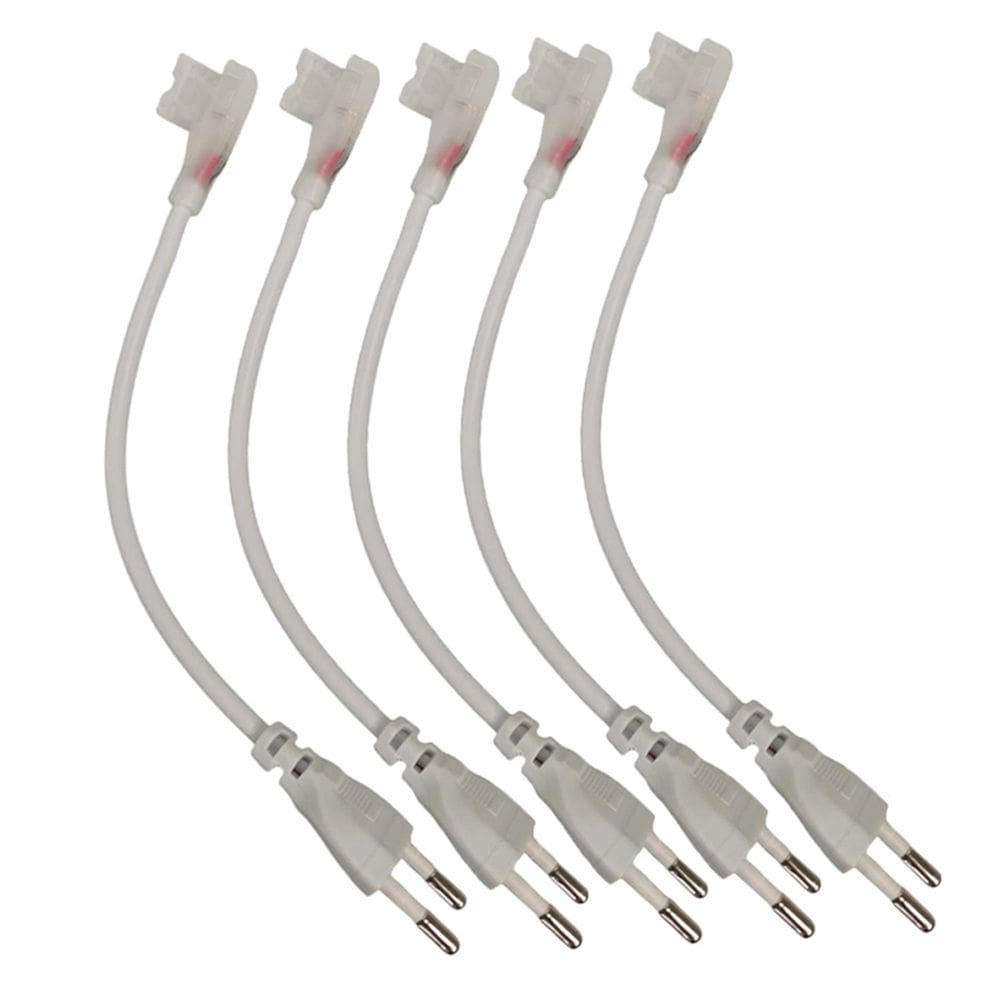 Conector Rabicho Plug para Fit de LED 8mm Kit 5 Unidades Tomada Fonte Iluminaçao Gesso Sanca Teto Rebaixado Perfil Casa Loja Decoraçao