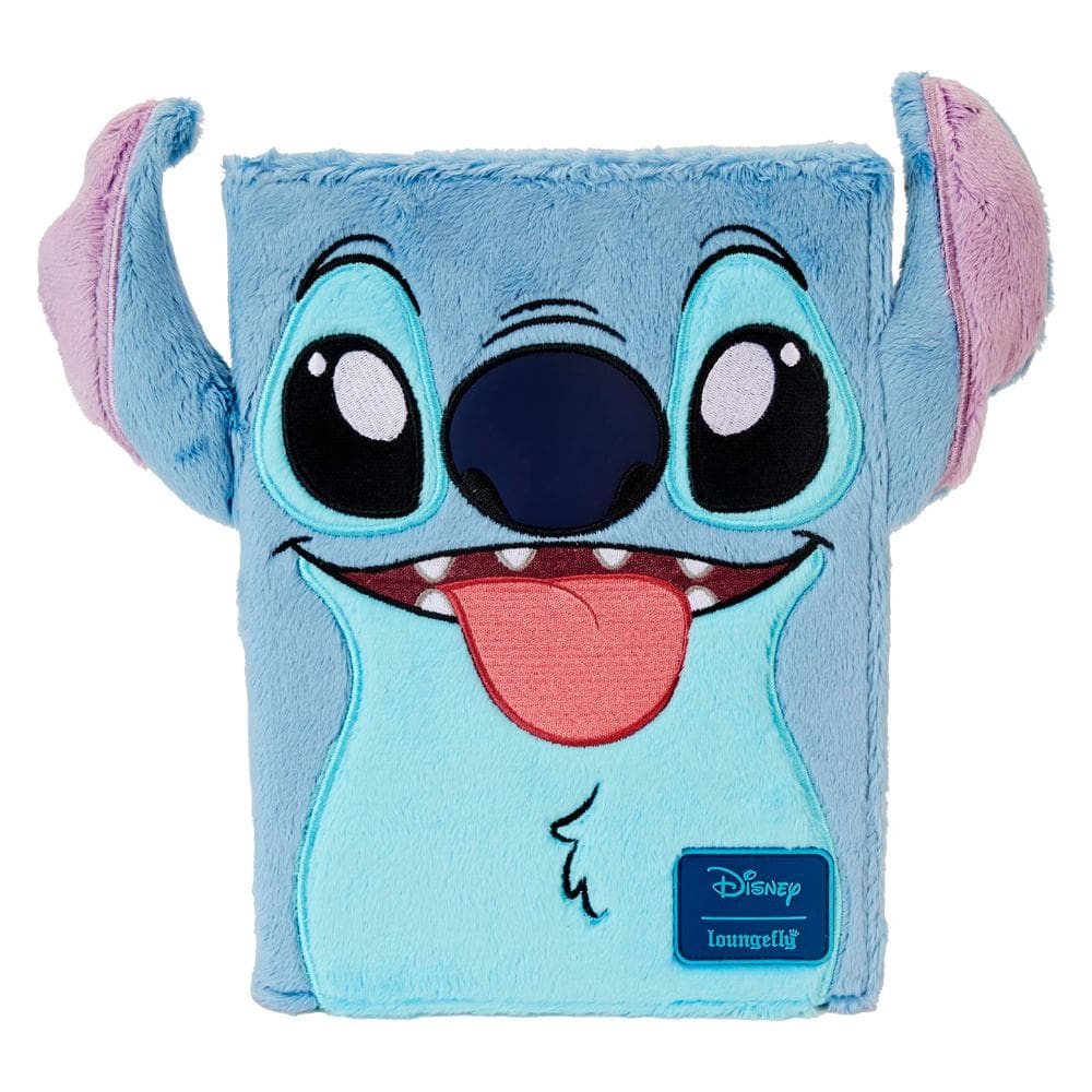 Diário de pelúcia Loungefly Disney Stitch com bolso com zíper