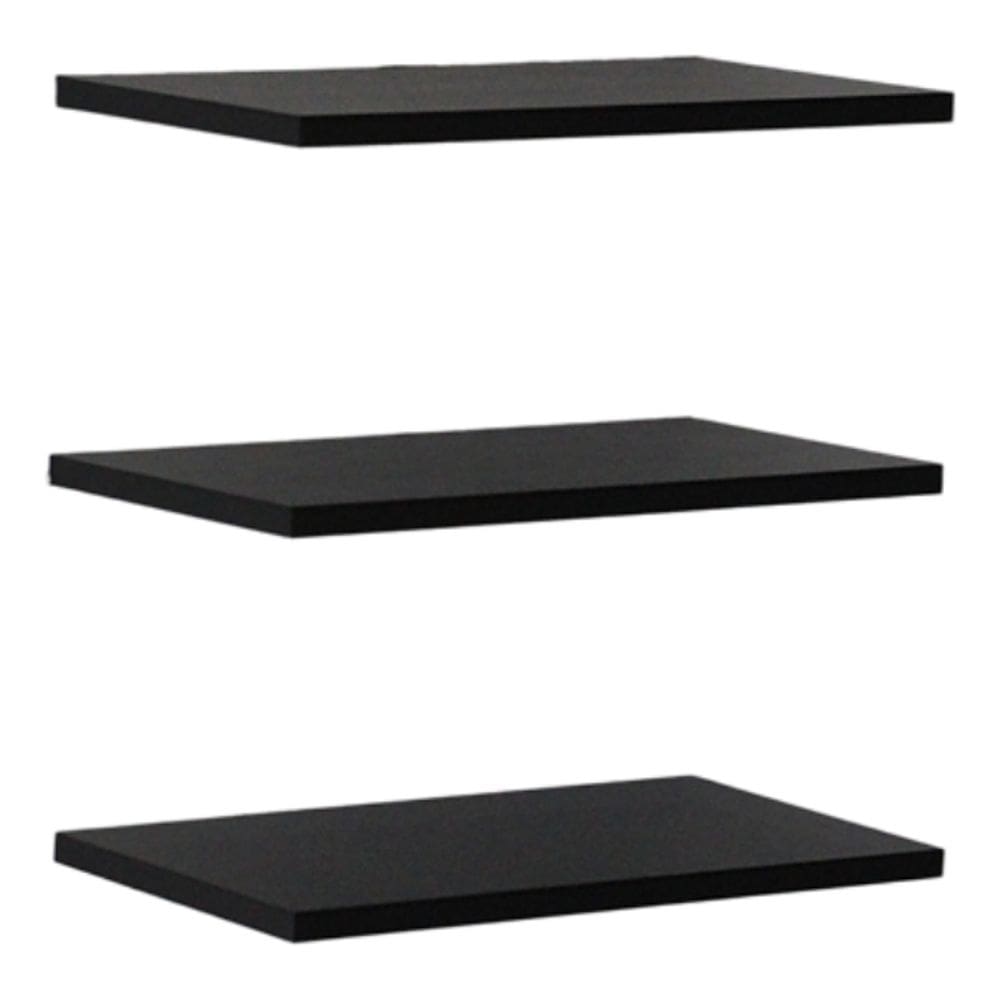 Kit 3 Prateleiras 40x20 Decoração Suporte Invisível - Preto