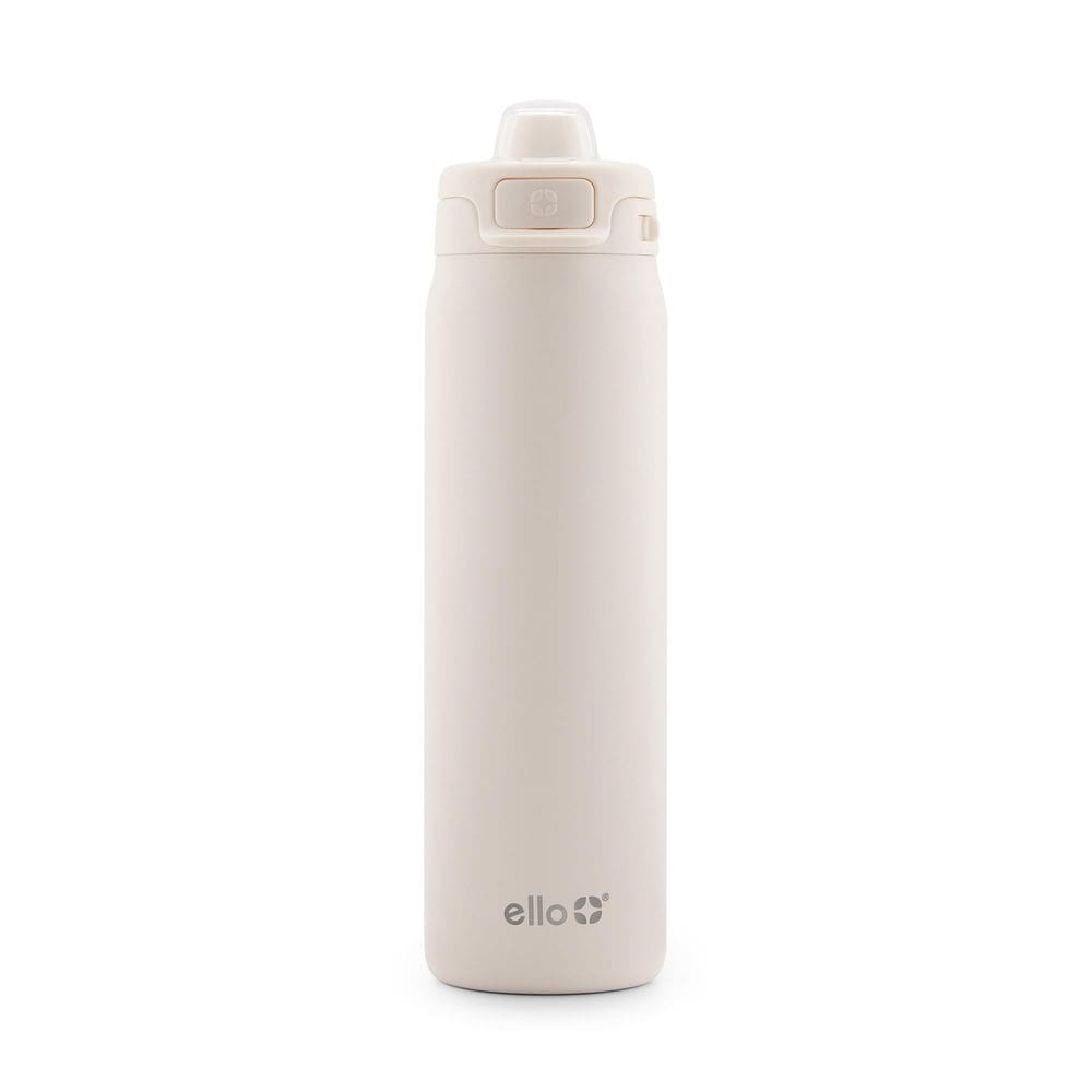 Garrafa de água Ello Pop & Fill 650 ml de creme de aço inoxidável