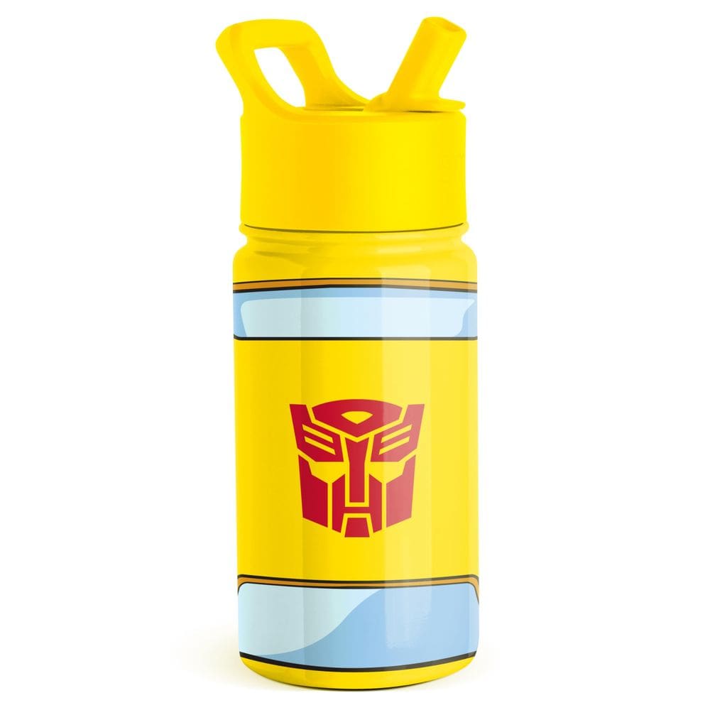 Garrafa de água Simple Modern Transformers Kids 414ml com canudo