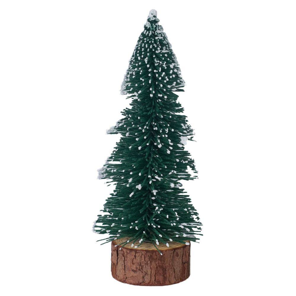 Mini Árvore de Natal Flocked Verde com Branco 15cm D&A