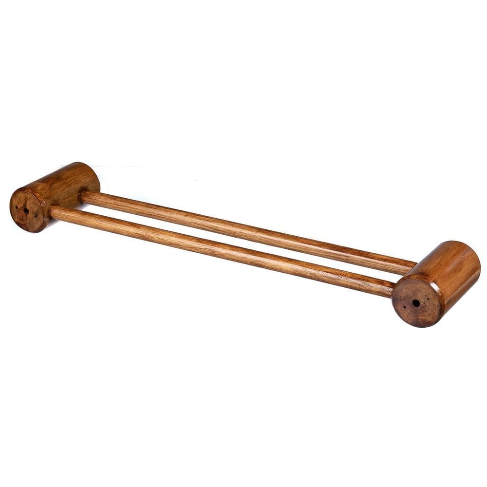 Porta Toalhas Duplo Em Madeira Rústica Para 2 Toalhas