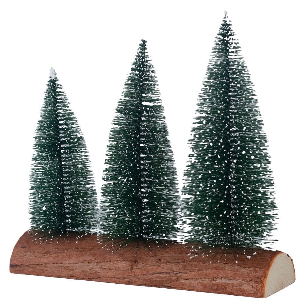 Mini Árvore de Natal Flocked com 3 Verde com Branco 17,8cm D&A
