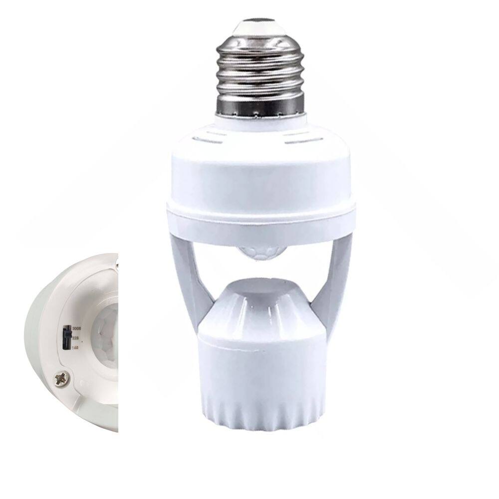 Soquete Sensor de Presença para Lampada E27 Movimento 360 Graus Fotocelula Iluminaçao Automatica Casa Corredor Jardim Quintal Empresa