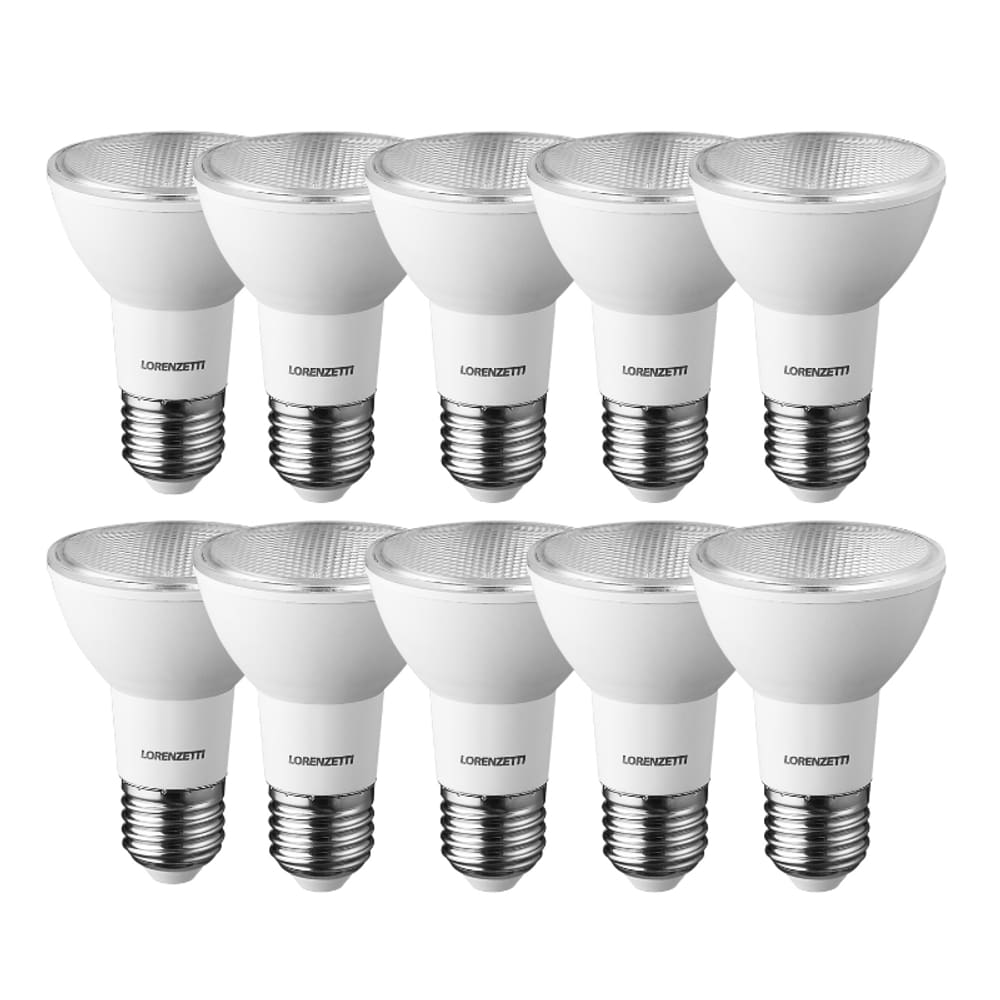 Kit com 10 Lâmpadas LED PAR20 7W 6500K Lorenzetti