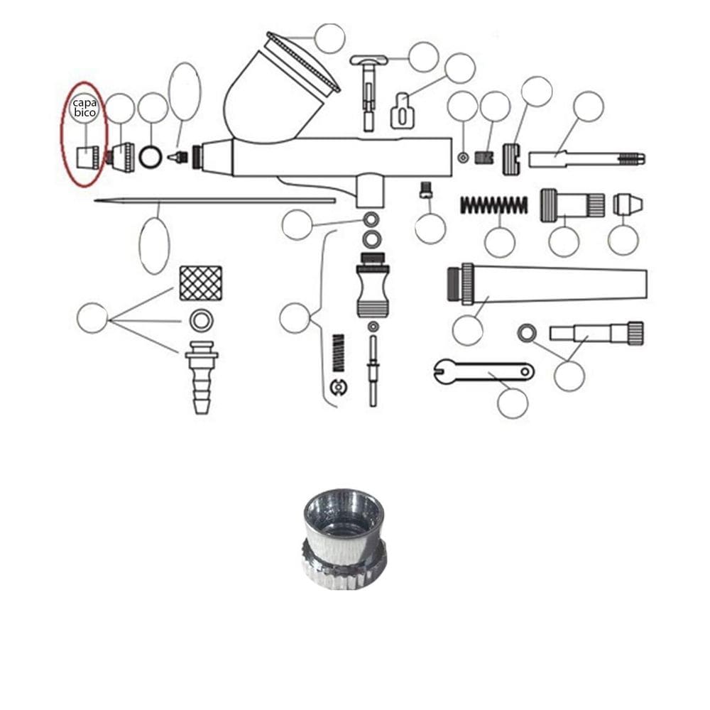 Capa A De Bico / Agulha Para Aerógrafos On57 Onetools