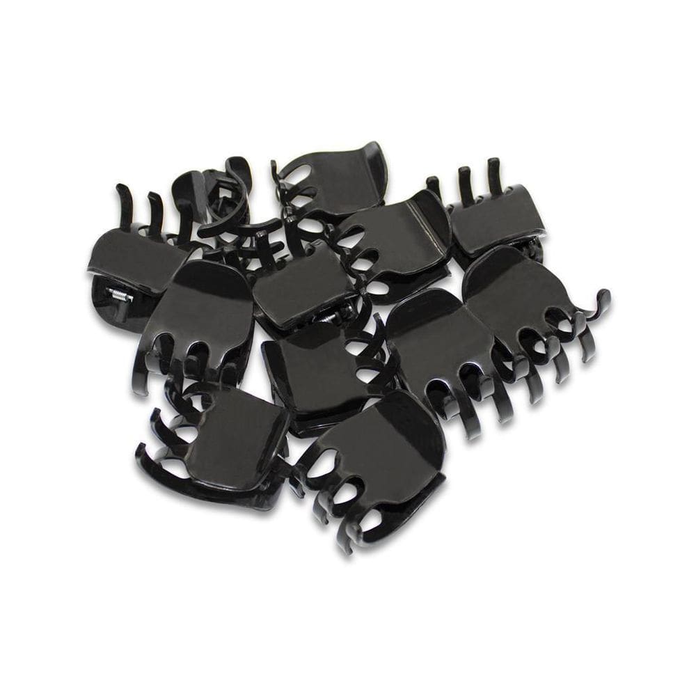 36 Presilha Piranha Para Prender Cabelo Tridente Média Preto