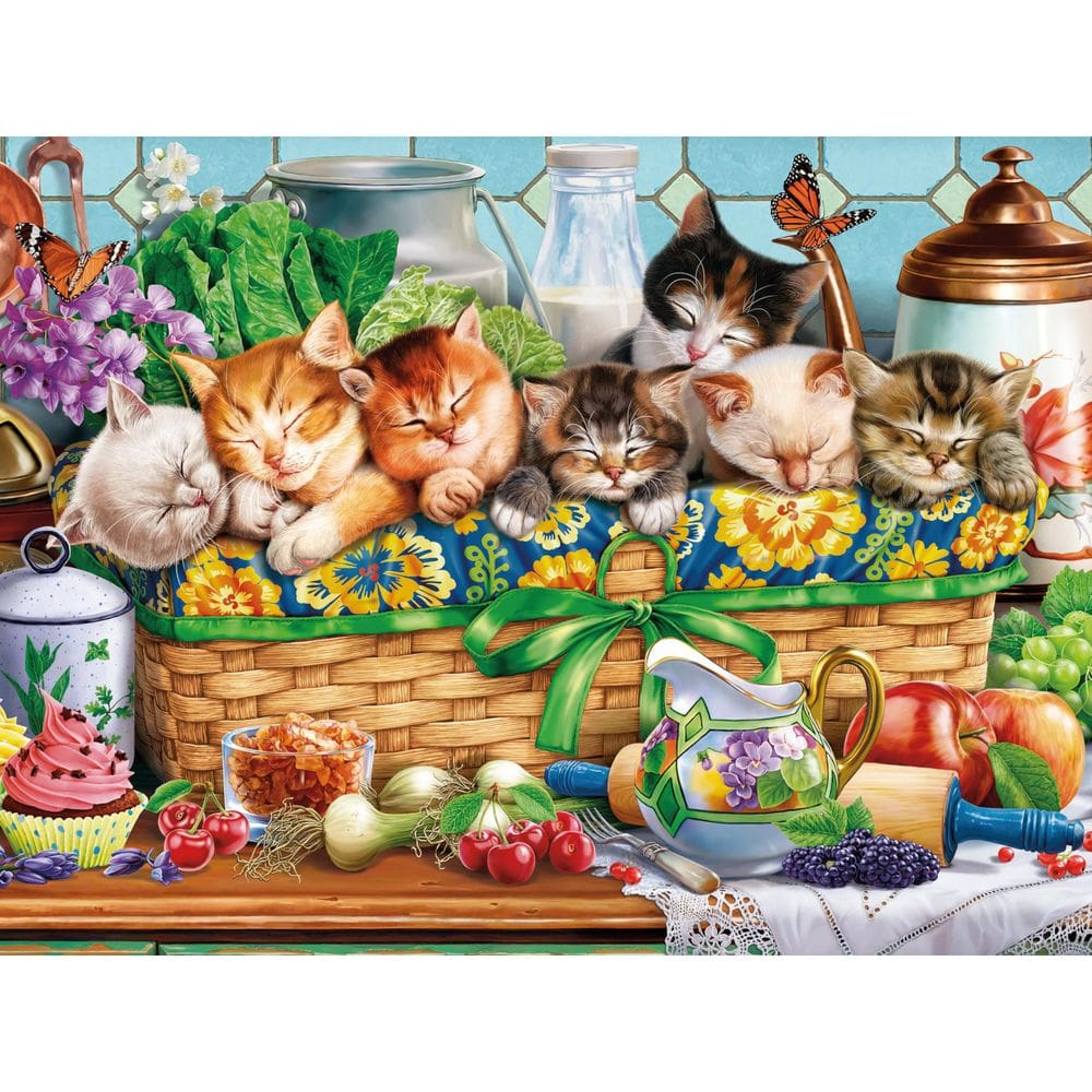 Quebra-cabeça Ceaco Kittens em uma cesta 300 peças