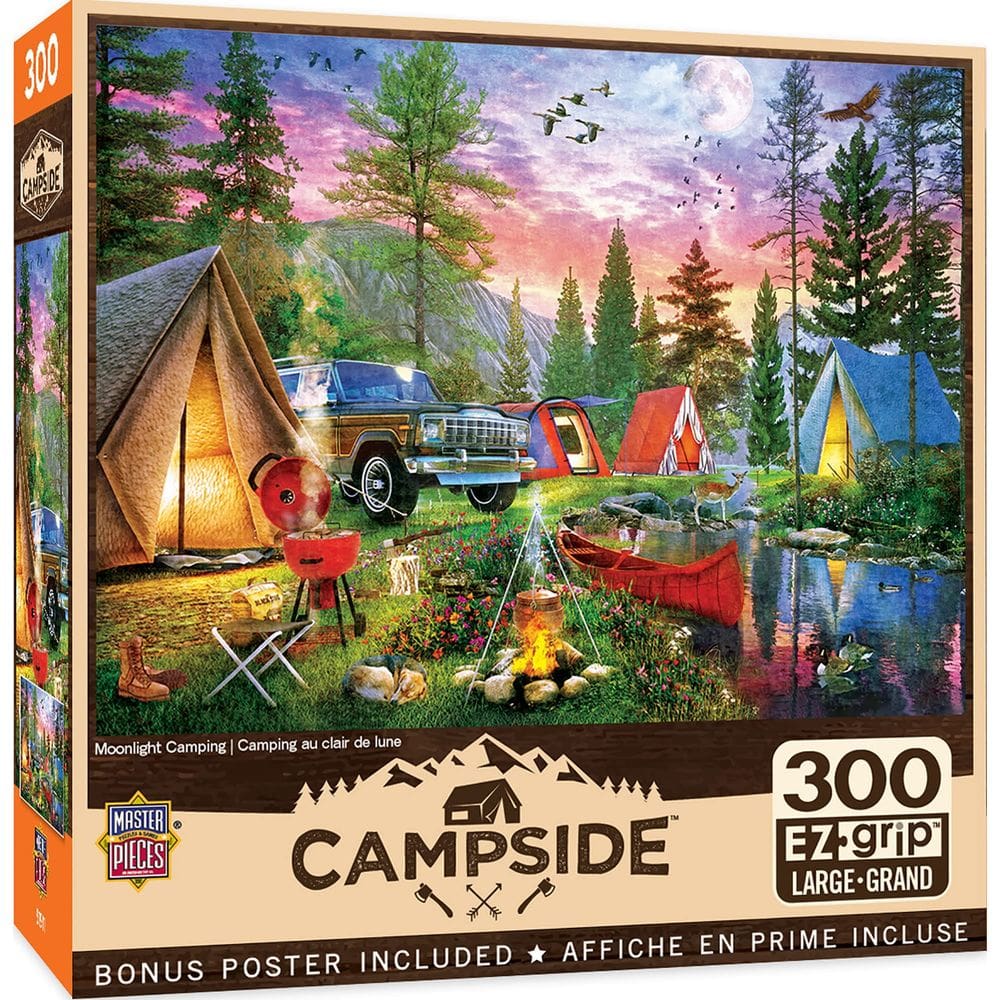 Obras-primas do quebra-cabeça Moonlight Camping 300 peças