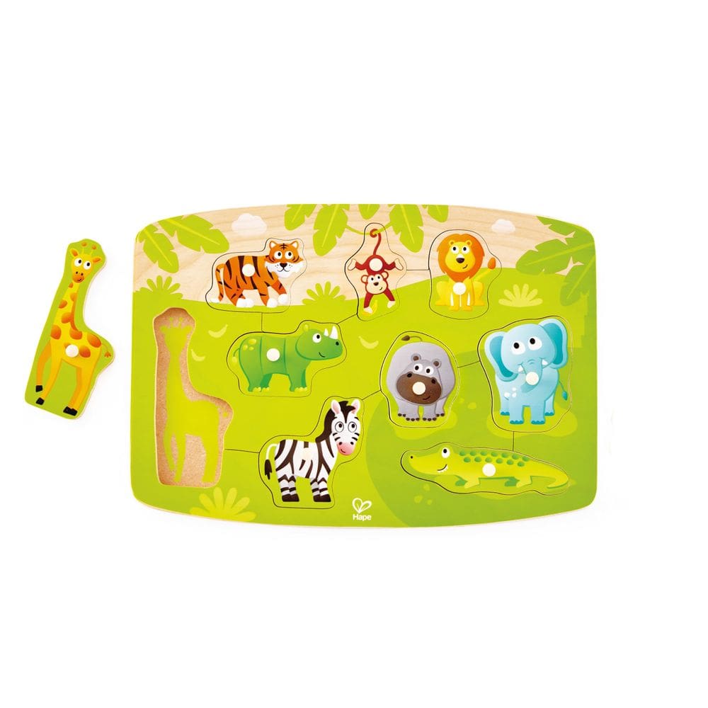 Peg Puzzle Hape Jungle para bebês de 10 meses ou mais