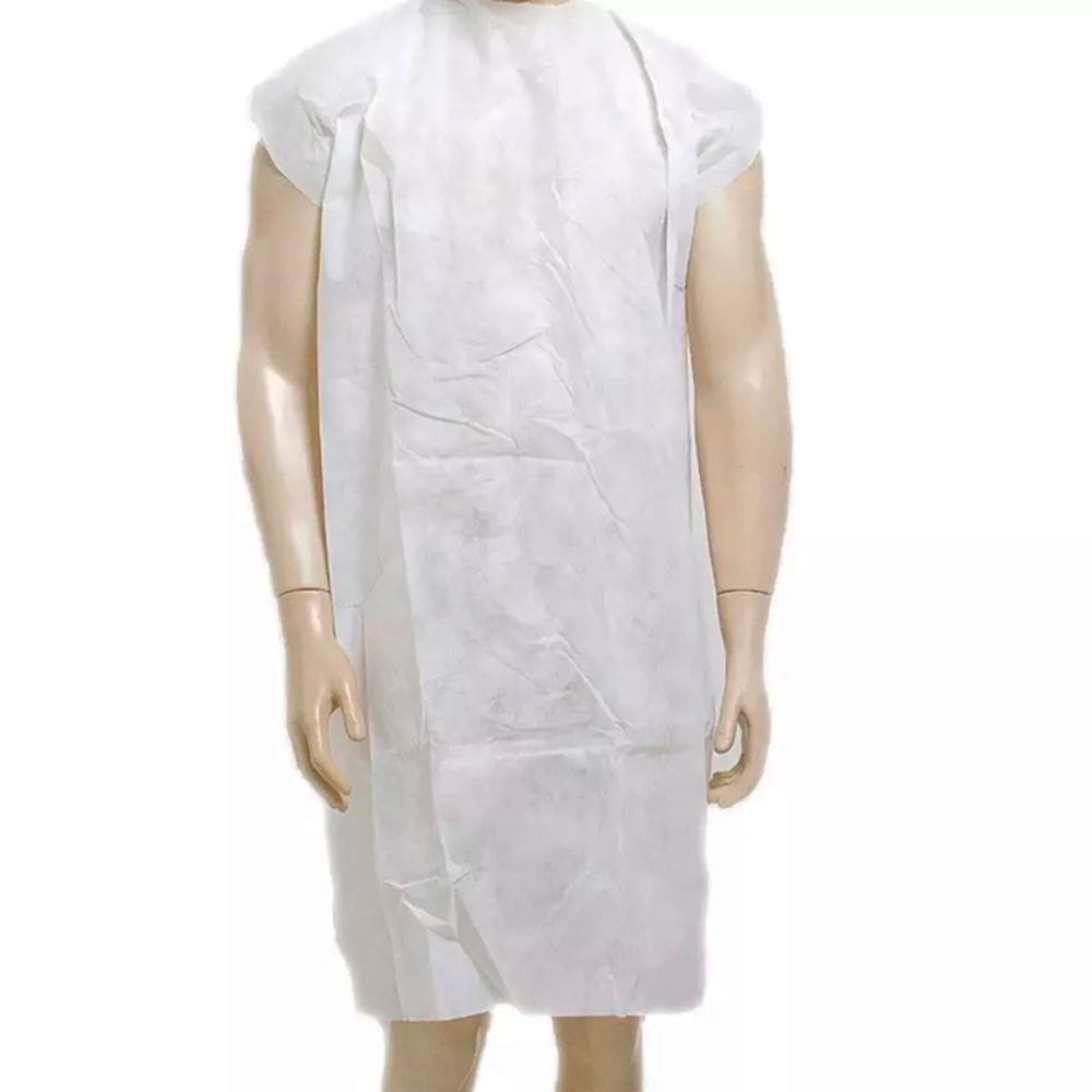 Avental Descartável TNT Branco sem Manga 10un