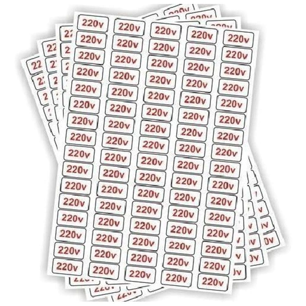 Etiquetas Adesivo De Voltagem 80 Unidades Tomada 220V