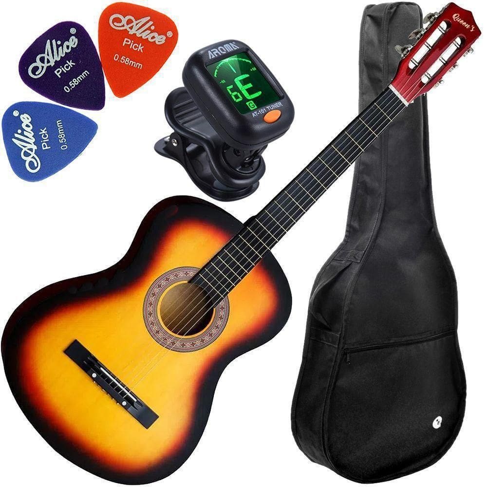 Kit Violão Barato Estudante Clássico Acústico Nylon Sunburst