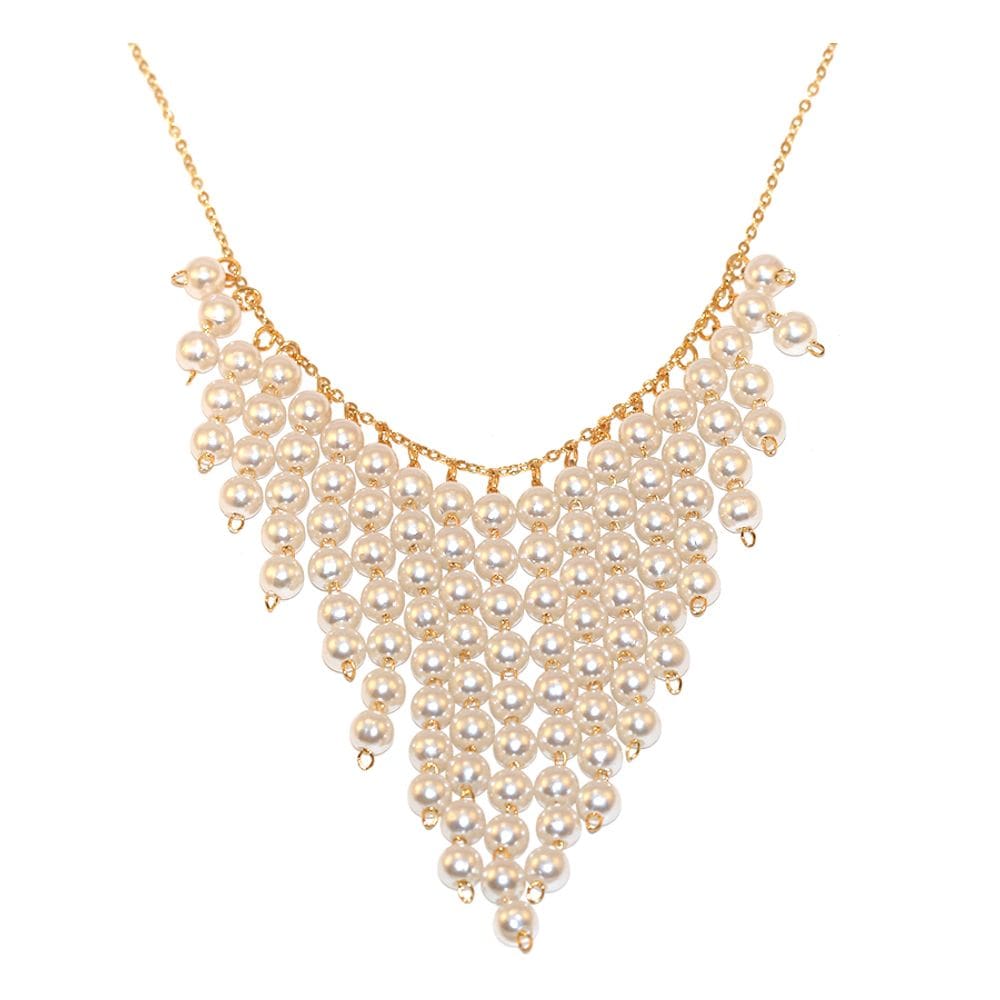 Colar Festa Pérola Mulher Vaidosa Folheado Ouro 18k