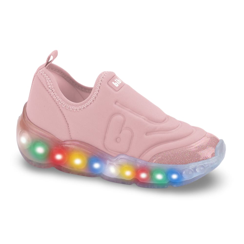 Tênis Infantil de Luz Menina Bibi Roller Celebration 3.0 Rosa Sugar
