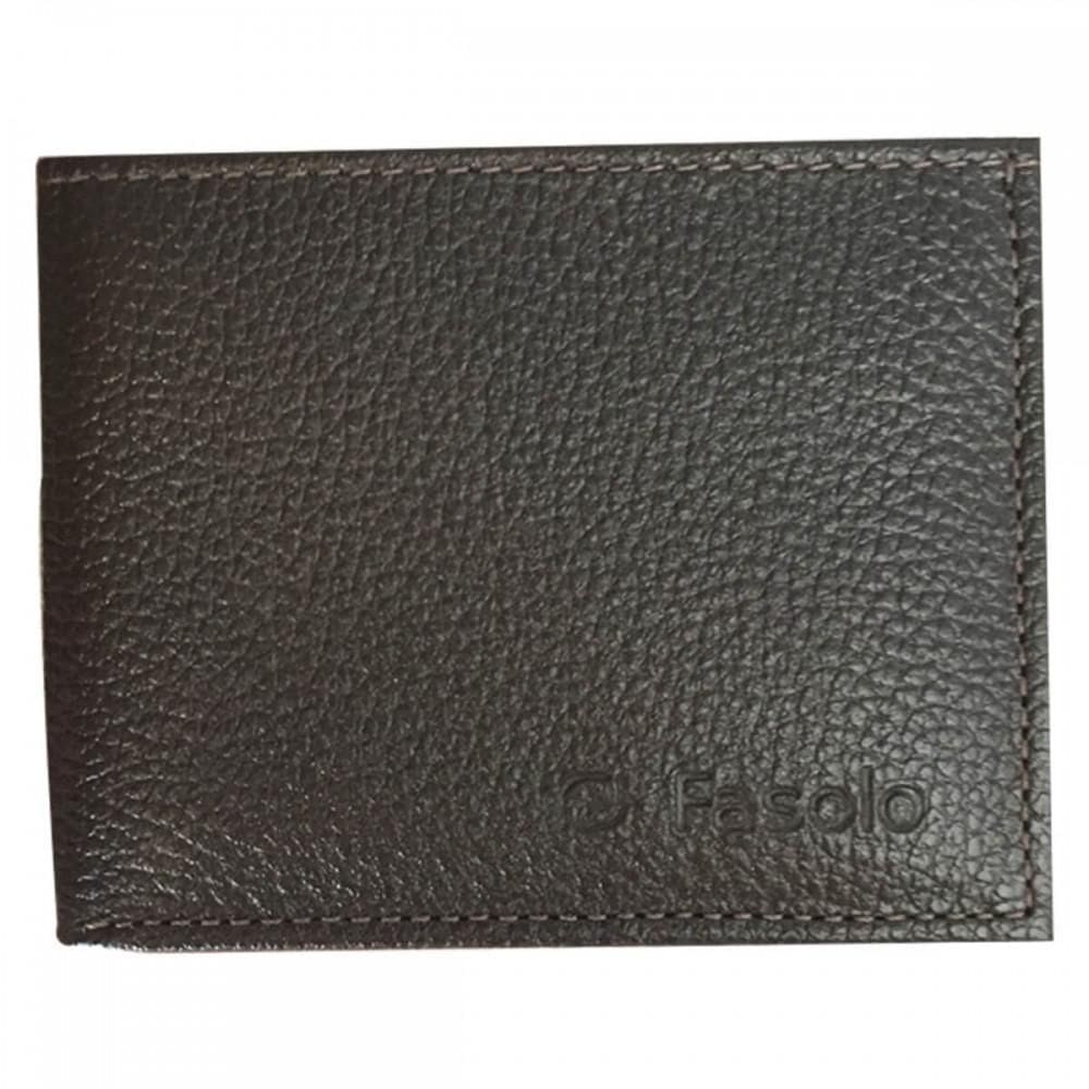 Carteira Masculina Couro Pequena Fasolo H007 Marrom