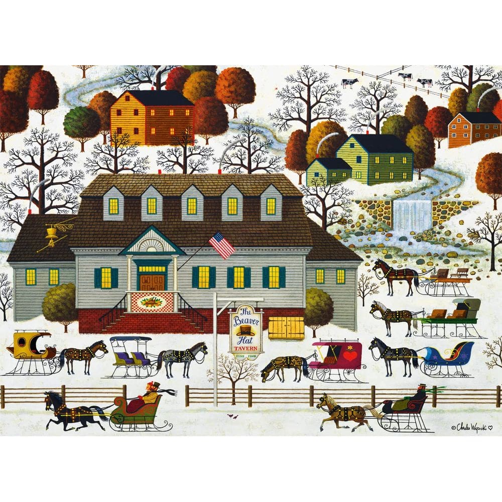Quebra-cabeça Buffalo Games Charles Wysocki Beaver Hat Tavern