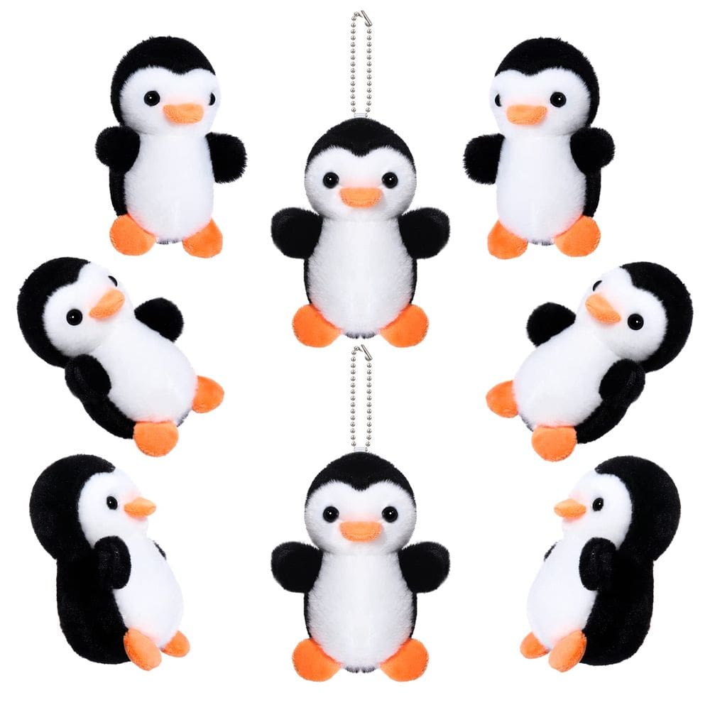 Chaveiro de pelúcia Skylety Penguin, bicho de pelúcia, 10 cm, 8 unidades