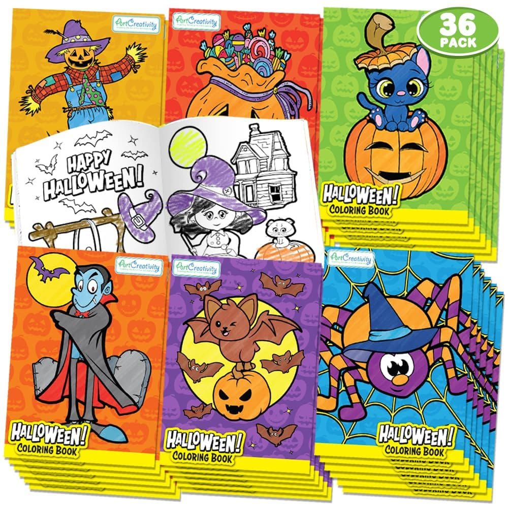 Livro de colorir ArtCreativity Halloween, pacote de 36 para crianças